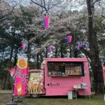 Hoshiのキッチンカーで提供される焼肉とロングポテトの様子